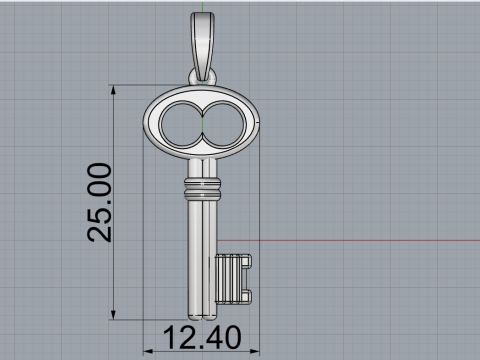 Key pendant model 955 Modèles 3D en vedette