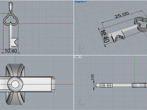 Key pendant model 954 3D Print Model