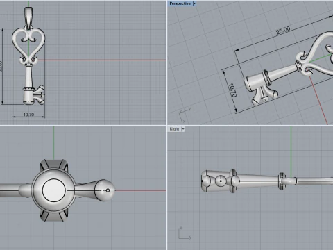 Key pendant model 952 3D Print Model