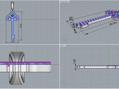 Key pendant model 951 3D Print Model