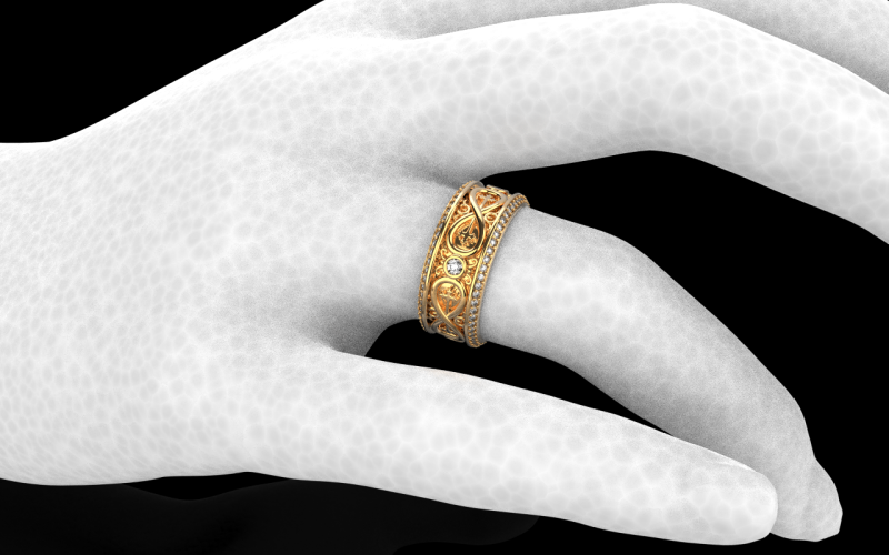 Wedding ring model 950 Modelo de Impressão 3D .c4d .max .obj .3ds .fbx .stl .blend