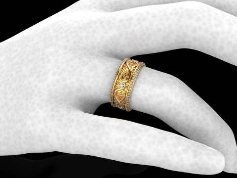 Обручальное кольцо модель 950 3D Принт Модель