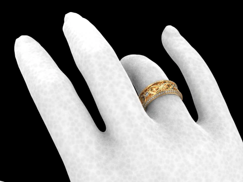 Wedding ring model 950 3D Print Model