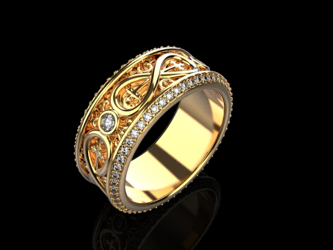 Wedding ring model 950 3D Print Model
