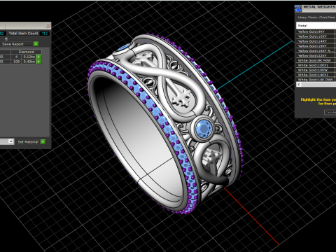 Wedding ring model 950 Modelo de Impressão 3D