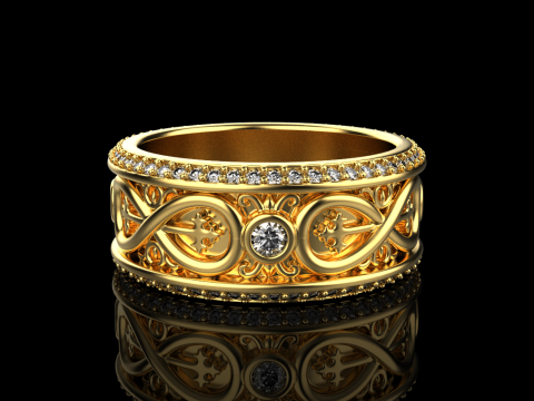 Wedding ring model 950 Modelo de Impressão 3D