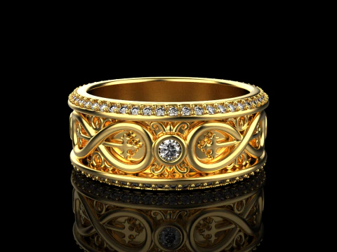 Wedding ring model 950 3D Print Model