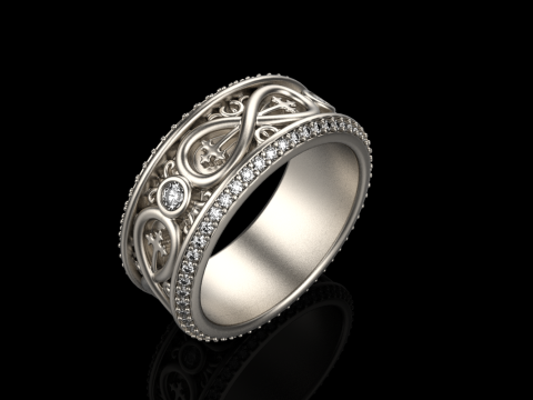 Wedding ring model 950 Modelo de Impressão 3D