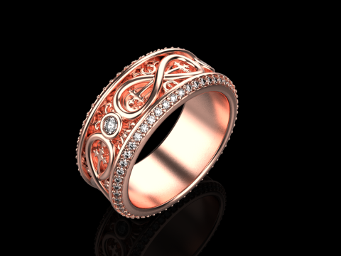 Wedding ring model 950 Modelo de Impressão 3D