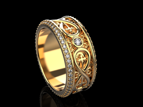 Wedding ring model 950 Modelo de Impressão 3D