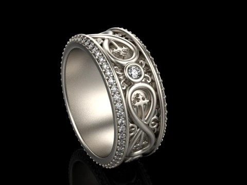 Wedding ring model 950 3D Print Model