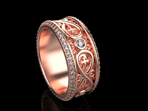 Wedding ring model 950 Modelo de Impressão 3D