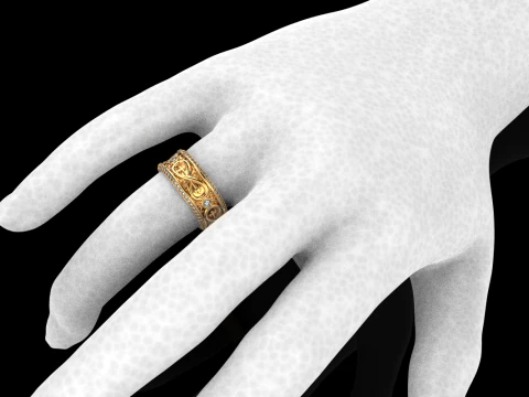 Wedding ring model 950 3D Print Model