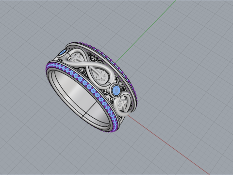 Wedding ring model 950 Modelo de Impressão 3D