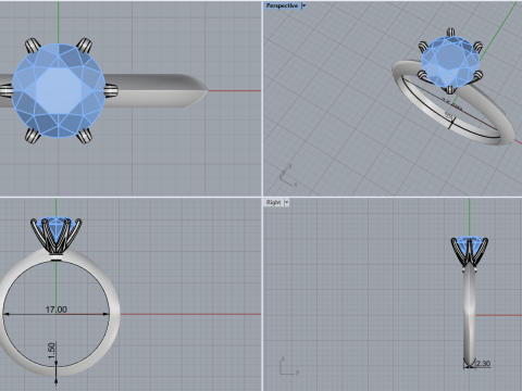 Engagement ring model 949 3D 打印模型