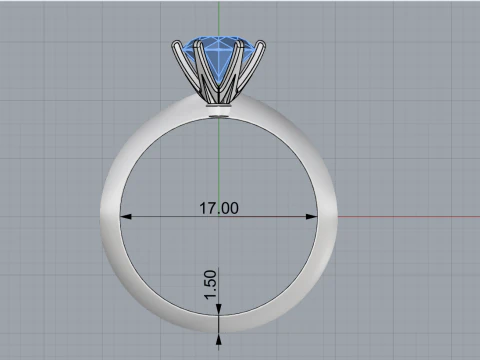 Engagement ring model 949 3D Print Model