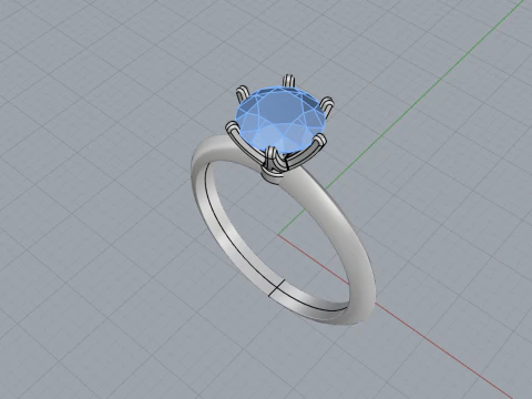 Engagement ring model 949 3D Print Model