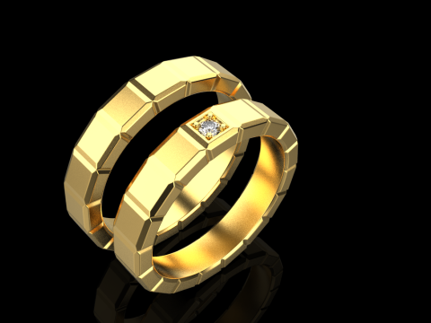 Wedding rings model 948 Model Cetak 3D