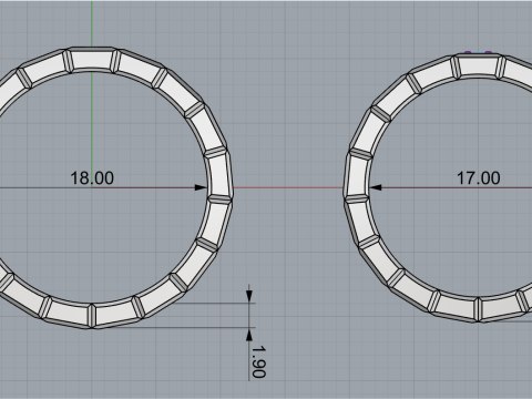 Wedding rings model 948 Model Cetak 3D