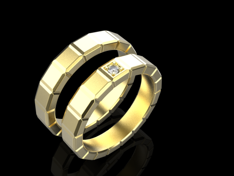 Wedding rings model 948 Model Cetak 3D