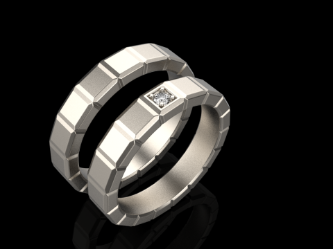 Wedding rings model 948 Model Cetak 3D