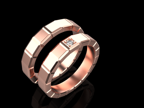 Wedding rings model 948 Model Cetak 3D