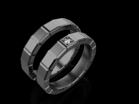 Wedding rings model 948 Model Cetak 3D