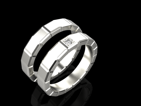 Wedding rings model 948 Model Cetak 3D