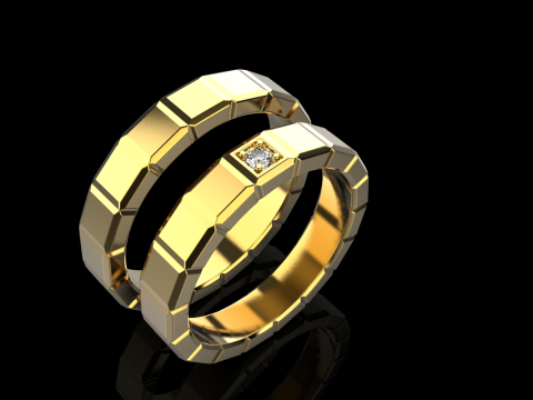 Wedding rings model 948 Model Cetak 3D