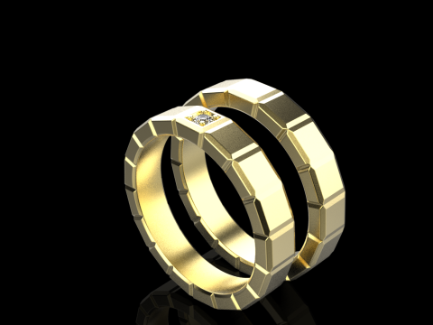 Wedding rings model 948 Model Cetak 3D