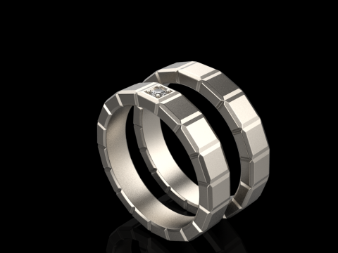 Wedding rings model 948 Model Cetak 3D