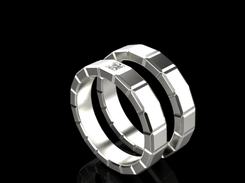 Wedding rings model 948 Model Cetak 3D