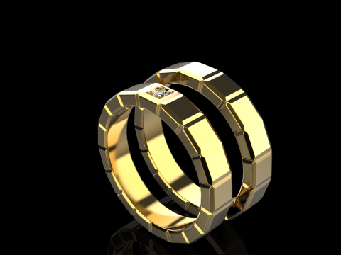 Wedding rings model 948 Model Cetak 3D