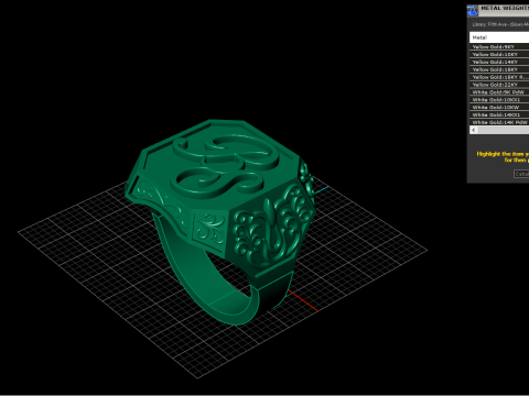 Initial signet ring model 946 3D Print Model
