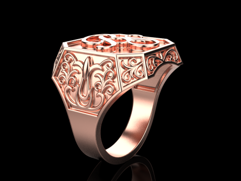 Initial signet ring model 946 3D Print Model