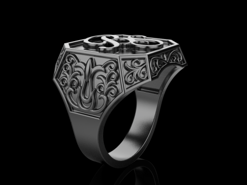 Initial signet ring model 946 3D Print Model