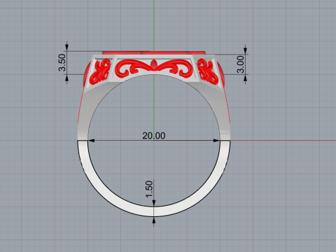 Initial signet ring model 946 3D Print Model