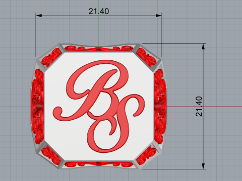 Initial signet ring model 946 3D Print Model