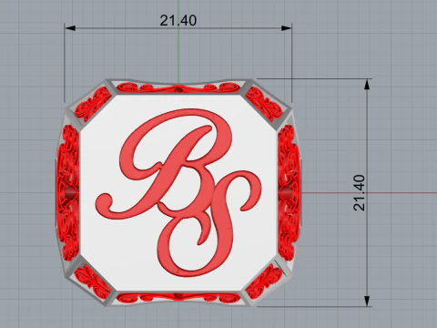 Initial signet ring model 946 3D Print Model