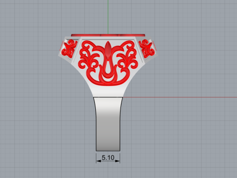 Initial signet ring model 946 3D Print Model