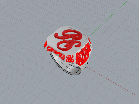 Initial signet ring model 946 3D Print Model