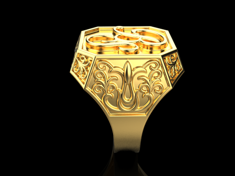 Initial signet ring model 946 3D Print Model