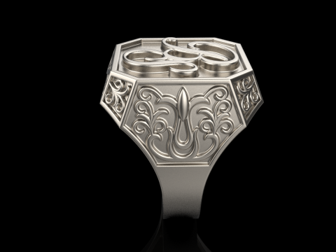 Initial signet ring model 946 3D Print Model