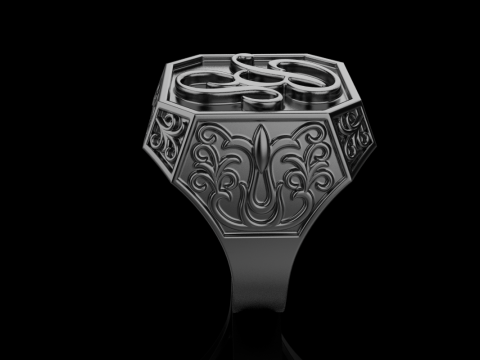 Initial signet ring model 946 3D Print Model