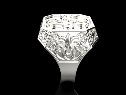 Initial signet ring model 946 3D Print Model