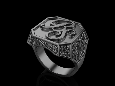 Initial signet ring model 946 3D Print Model