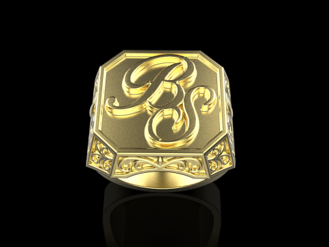 Initial signet ring model 946 3D Print Model