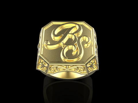 Initial signet ring model 946 3D Print Model