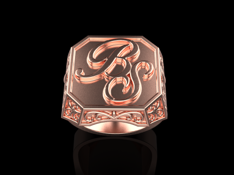Initial signet ring model 946 3D Print Model