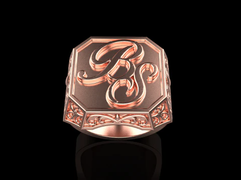 Initial signet ring model 946 3D Print Model